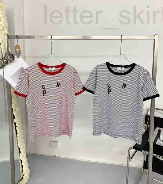 

women's t-shirt luxurioussame style summer new printing simple strip french oh casual contrast color round neck short sleeve women vuln, White