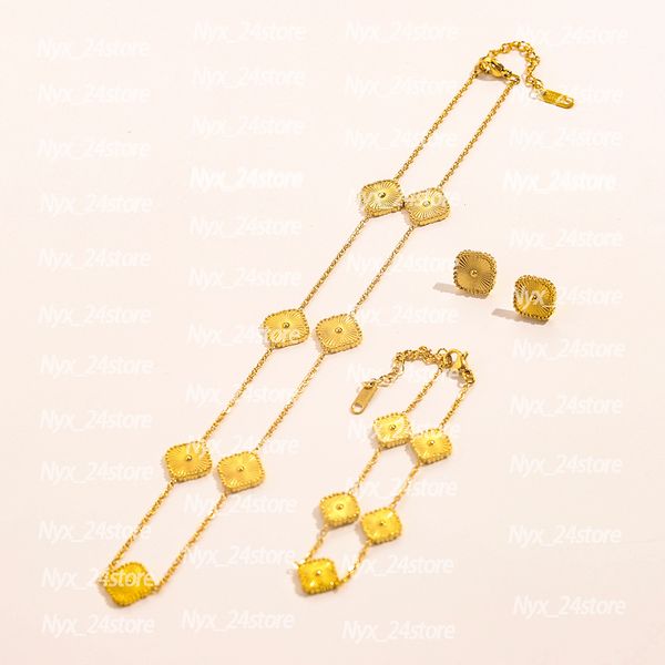 

designer jewelry 4/four leaf clover necklace for charm elegant women&girl necklaces wedding gift three jewelry set, Silver