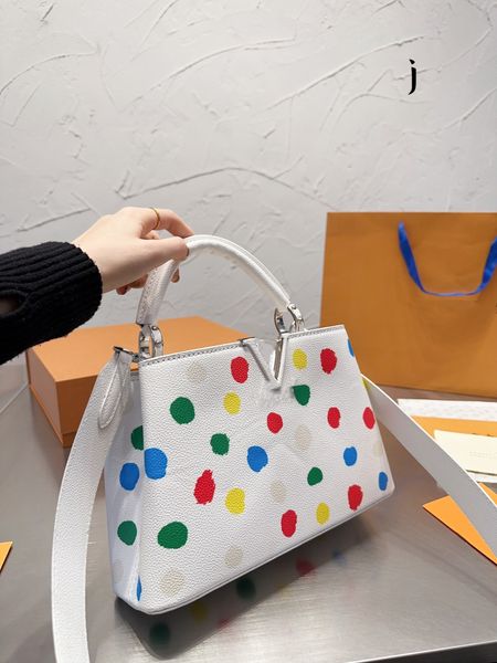 

women bags totes litchi grain taurillon handbag fashion shopping satchels shoulder cross body outdoor messengers bags capucines luxury desig