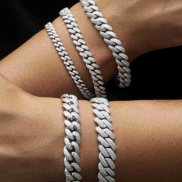 

krkc custom pass diamond tester moissanite bracelet 925 sterling silver hip hop vvs1 d cuban link