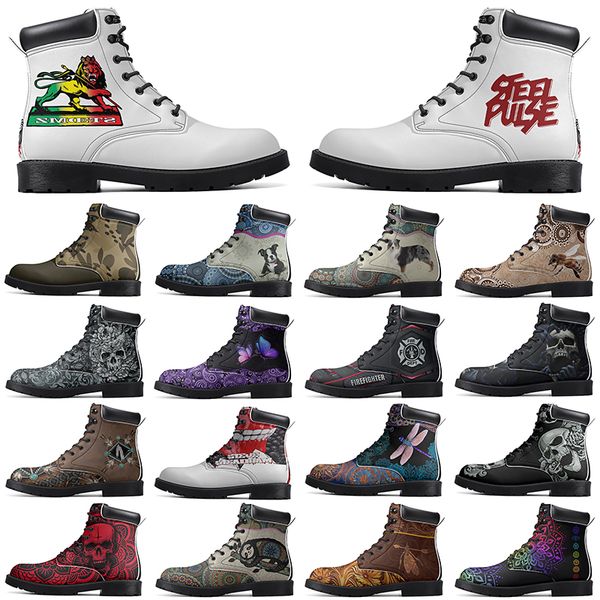 

Diy Fashionable Versatile Outdoor Boots Non-slip Winter Comfortable Casual Customized Elevated Classsic Dark Linen Boots