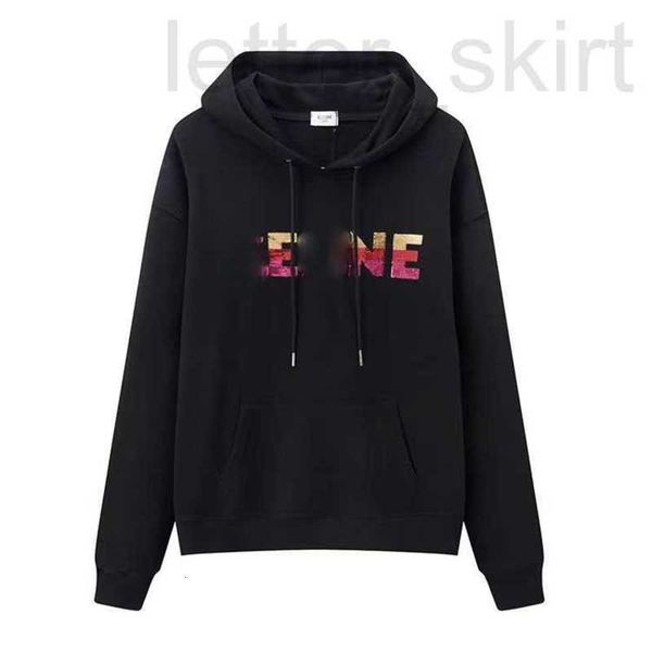 

men's hoodies & sweatshirts luxurious2022 winter new quality designer women couple simple rivets printed letters casual loose fleece sw, Black