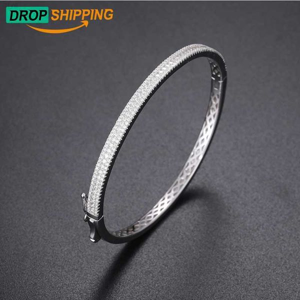 

dropshipping pulsera fine 4mm 925 sterling silver vvs moissanite diamond iced out cuff bangle bracelet for men