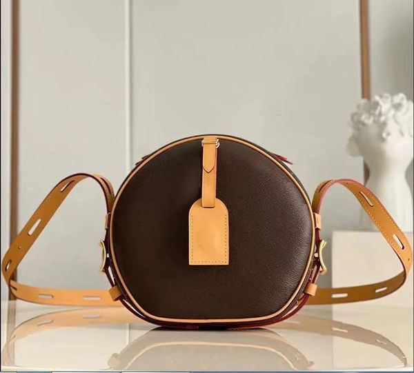 

women fashion crossbody bag classic hat circular box boiter chapeau soft tote pancake bun designer leather canvas travel adjustable shoulder
