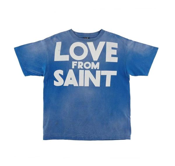 

2023ss men's plus tees letter print women wash old casual streetwear t-shirt, Black;brown