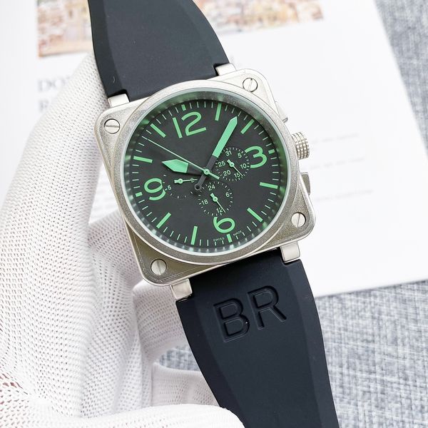 

automatic 2023 chronograph bell mechanical vk watch for mens stainless steel wristwatch leather strap men sport watches orologio tag heuerit, Slivery;golden