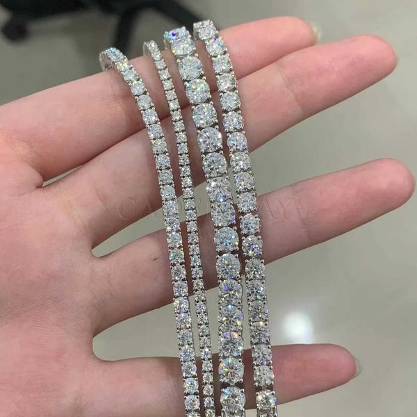 

cadermay 2mm 3mm 4mm 5mm vvs moissanite lab diamond 925 sterling silver hip-hop jewelry bling iced out tennis bracelets chains