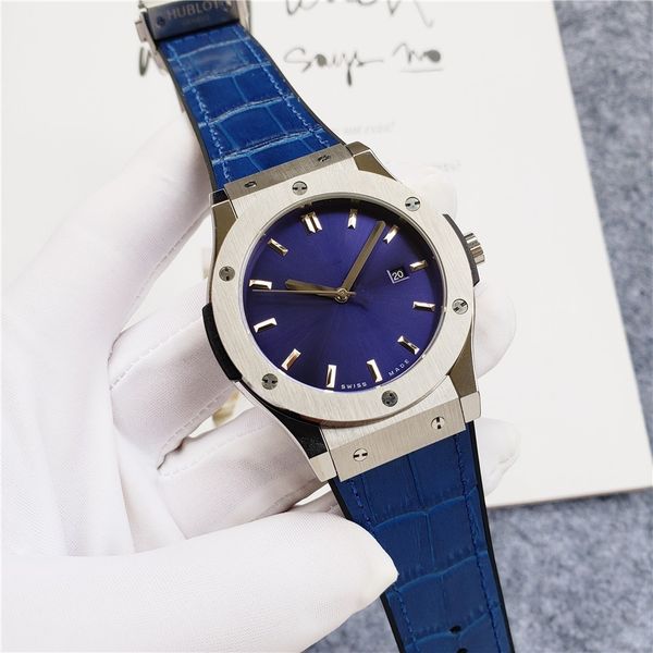

mens watches full automatic movement mechanical watches 42mm mens leather watches waterproof luminous gold mechanical wristwatches montre fe, Slivery;brown