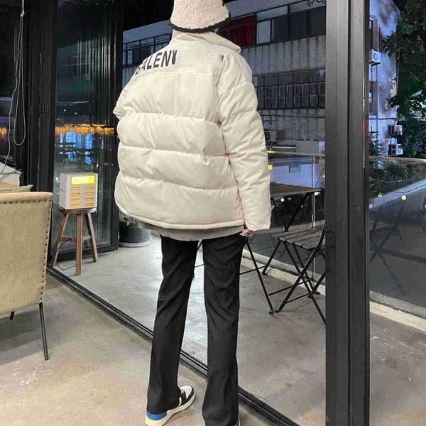 

designer jacket down autumn new paris fashion show limited embroidery letter down cotton jacket high collar couple same style, Black