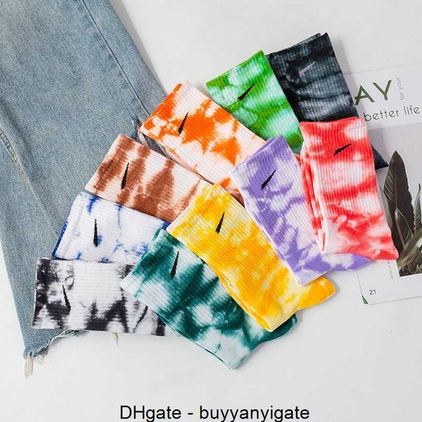 

men's socks men's and women's long tie dye matching color letter hook basketball sports korean couple tube men's long sp, Black