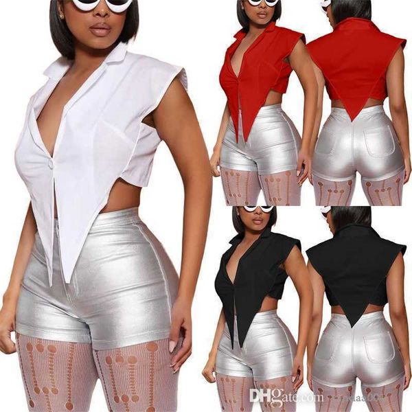 

womens silm clothing designer t shirt 2023 fashionable and personalized four sided elastic blouses, White