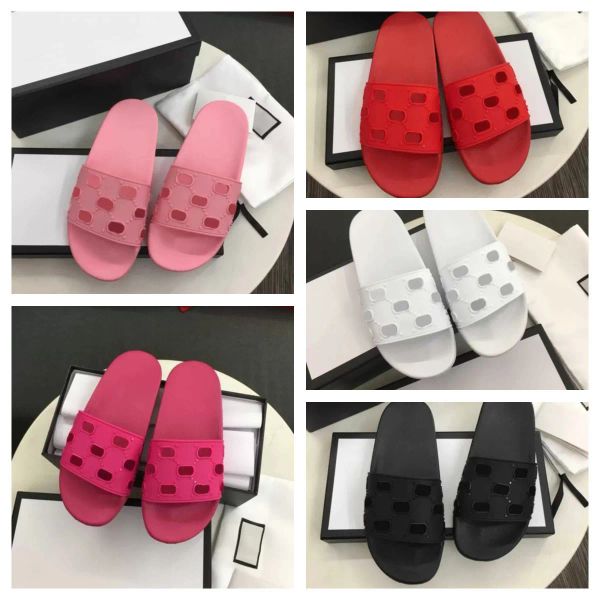 

2022 luxury designers ladies women hollow g slipper womens clear high heel thick bottom summer slides pool shoe womens slippers candy sa djz, Black