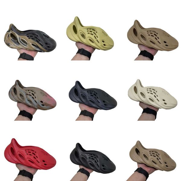 

men women designer sandals foam runner rnr slippers yeezzys slides onyx stone sage sand ochre sulfur mx carbon mineral blue vermillion 9c04, Black