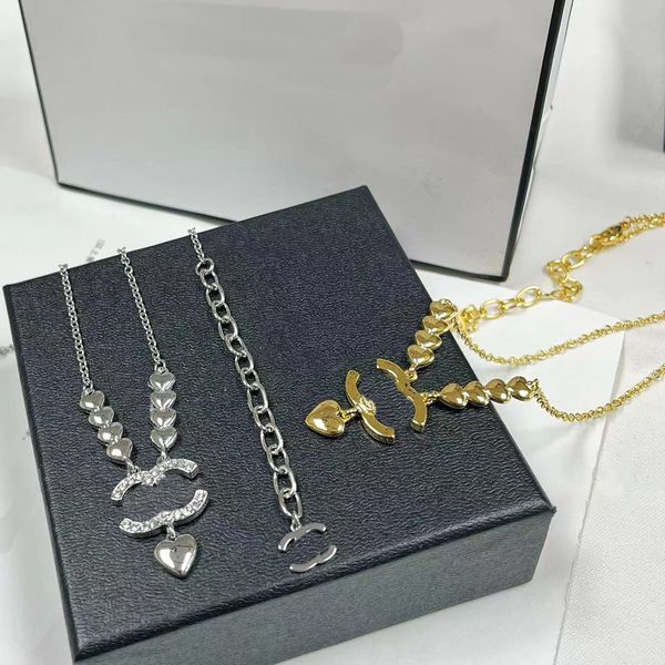 

designer channel jewelry stamp pendant necklace for women jewelry silver gold fashion style necklaces popular classic brand selected gift lu