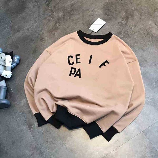 

men's hoodies & sweatshirts luxuriousdesigner shirt autumn and winter new khaki with black round neck print flocking letters women&#039