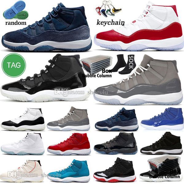 

11 mens basketball shoes 11s cherry cool cement grey concord 45 bred unc gamma blue midnight navy velvet space jam 72-10 rose gold dmp men w