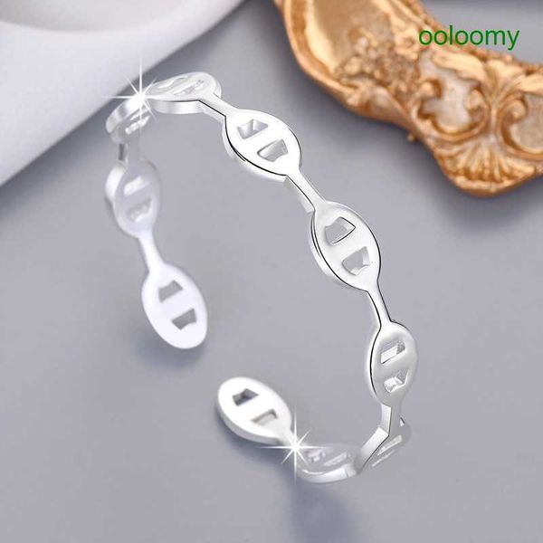 

hemres designer bracelet fashion japanese pig nose hollow open bracelet adjustable, Black