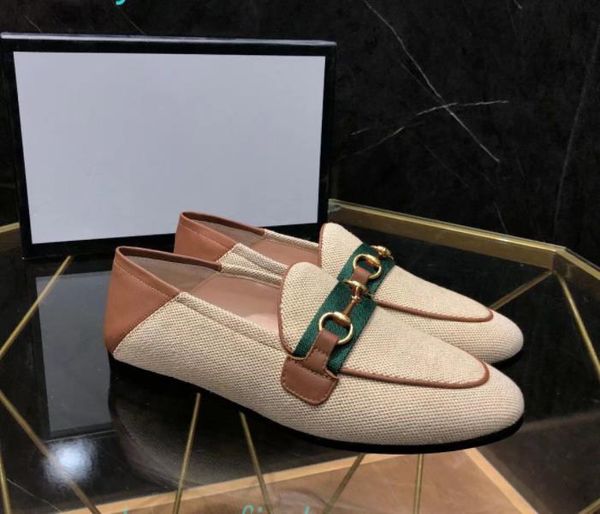 

classic women flat dress shoes 100% authentic cowhide metal buckle lady leather casual shoe mules princetown men printed trample lazy slides, Black