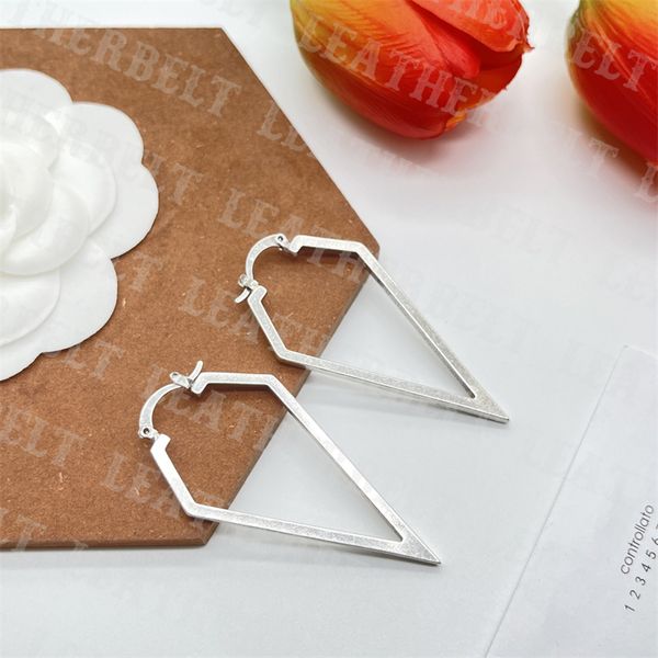 

women designer stud classic silver plated earrings simple geometry sterling silver earring with box, Golden;silver
