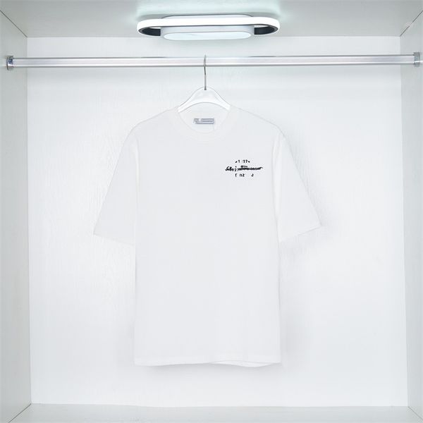 

21ss designer t shirts chest letter laminated print short sleeve high street loose oversize casual t-shirt 100% pure cotton for men and wom, White;black
