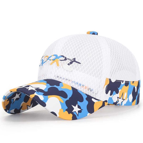 

hats hanxi summer school children baseball caps with mesh boys girls hat bons de beisebol patchwork camouflage sun visors casquette p230424, Yellow