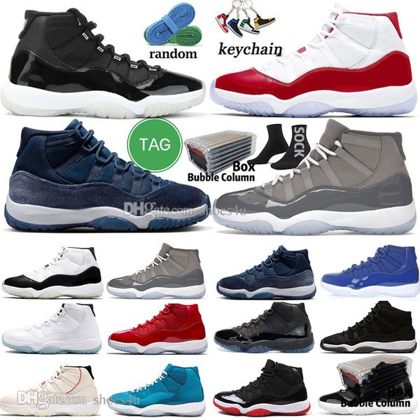 

11 mens basketball shoes 11s cherry cool cement grey concord bred unc gamma blue midnight navy velvet space jam 72-10 infrared 23 dmp men wo