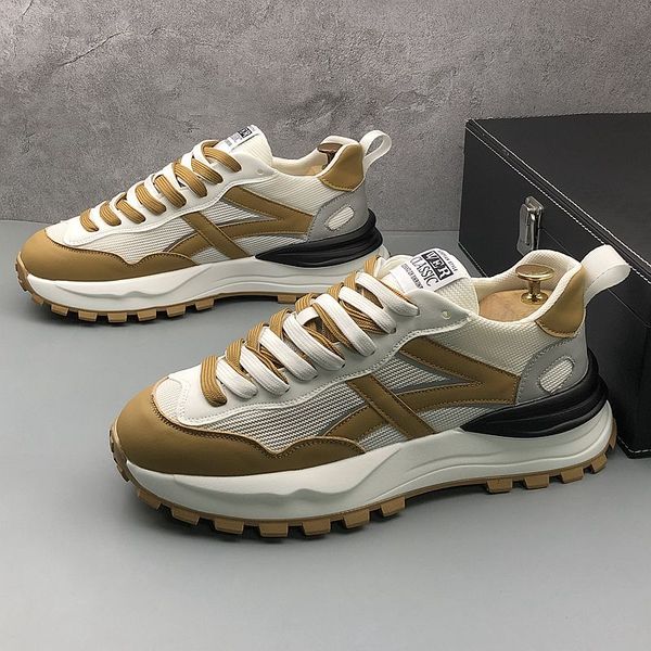 

british designer wedding dress party shoes spring fashion breathable mesh sport casual sneaker round toe thick bottom business driving walki, Black