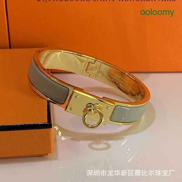 

hemres designer bracelet generation gap edition enamel couple rose gold h letter lock bracelet, Black