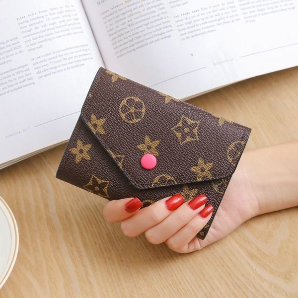 

luxury designer short wallet textured leather billfold luxurious coin purse trendy card holder money clip, Red;black