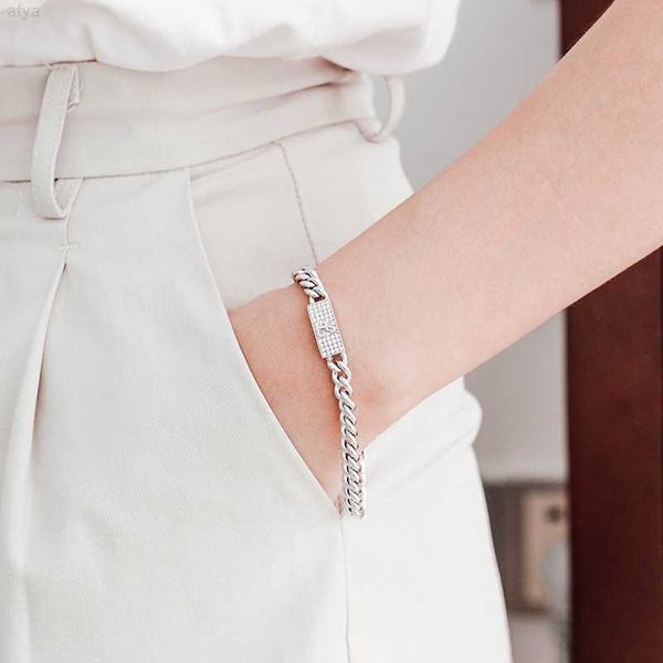 

2023 trendy chunky cuban bracelet 18k gold diamond vvs links chain s link, Silver