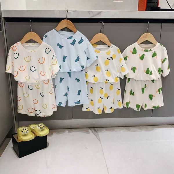 

clothing sets 2023 summer baby girl boy pyjama clothes set casual toddler infant printing clothing suit kid children two pieces pajamas outf, White