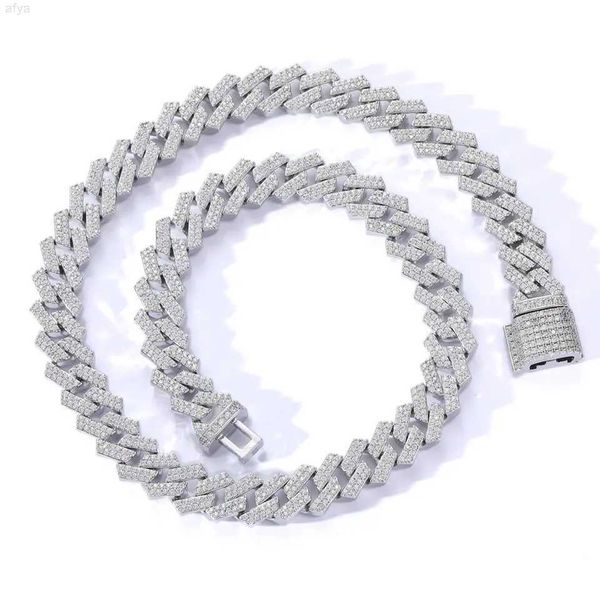 

12mm flawless 925 sterling silver vvs moissanite diamond cuban link chain iced
