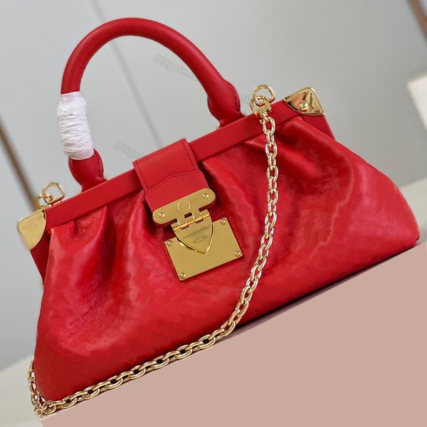 

7a clutch chain bag cloud s lock tote frame designer bag embossed leather canvas handle designer shoulder bag retractable swivel 22326 46544