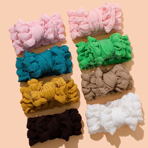 

baby headbands girls hair bows newborn turban soft kids hair accessories children hairbands headwrap pgraphy props, Slivery;white