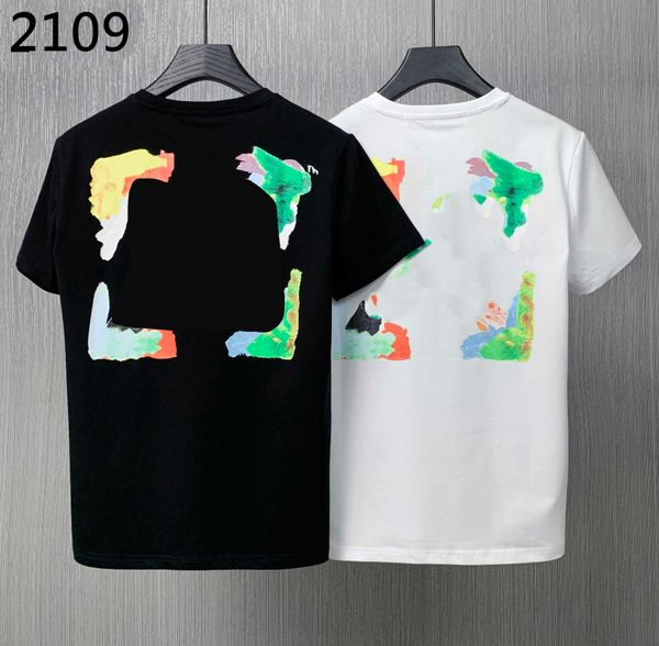 

23ss summer men clothes casual tshirt designer t shirt brand round neck pure cotton letter logo printing back colored arrow print short slee, White;black
