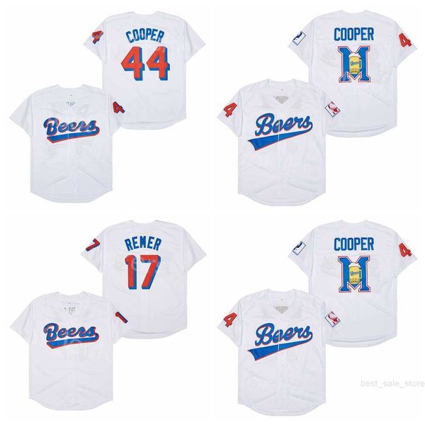 

beers moive baseball 17 doug remer jerseys film 44 joe coop cooper hiphop university white team cool base cooperstown vintage uniform colleg, Black