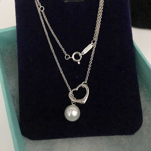 

original tiffay s925 sterling silver women's simple tassel love pearl necklace light luxury versatile high class small crowd pendant