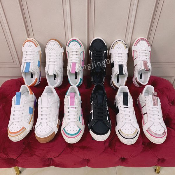 

2023new mens womens brand quality casual shoes leather lace-up sneaker fashion lady flat running trainers letters men gym sneakers, Black