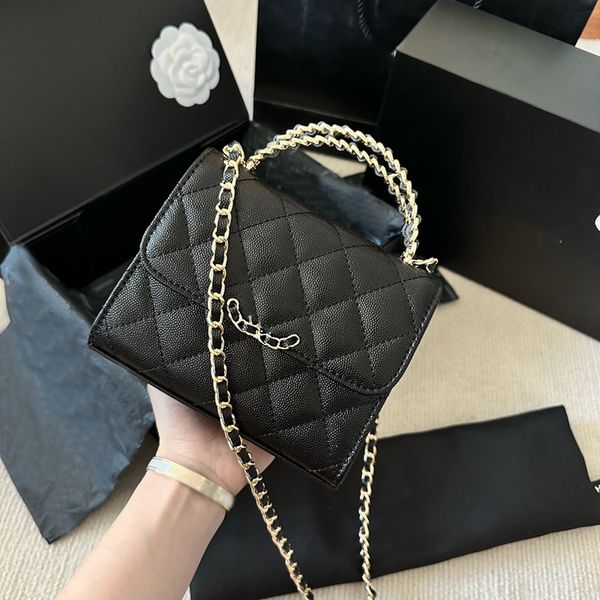 

womens designer vanity calfskin quilted bags caviar leather card holder cosmetic case handle totes ghw crossbody shoulder handbags sacoche p