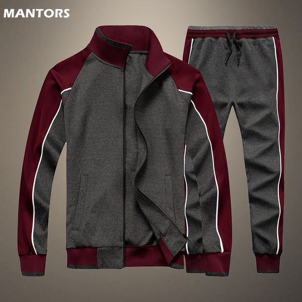 

men's tracksuits spring autumn men tracksuit casual set sportswear jogger mens tracksuit hip hop 2-piece set gym fitness sportsuit mens, Gray
