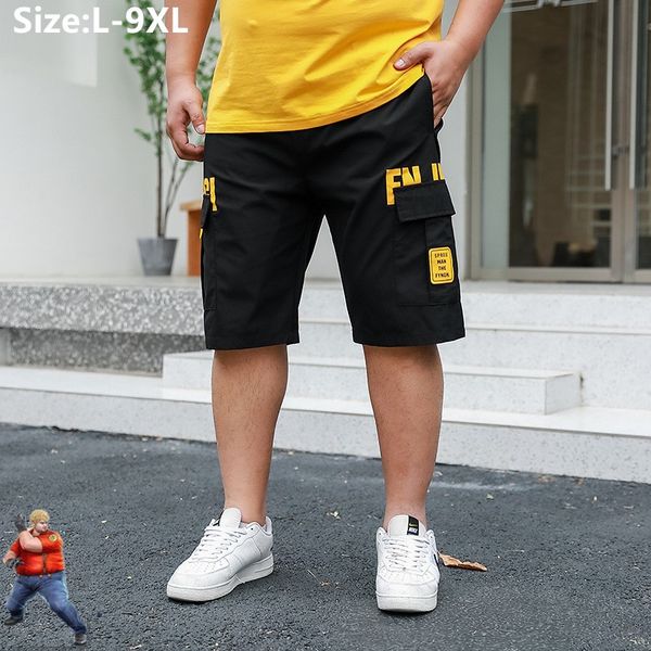 

men's shorts men's black shorts casual goods slim khaki high waist summer plus size boys 5xl 6xl 7xl 8xl 9xl knee length half men, White;black
