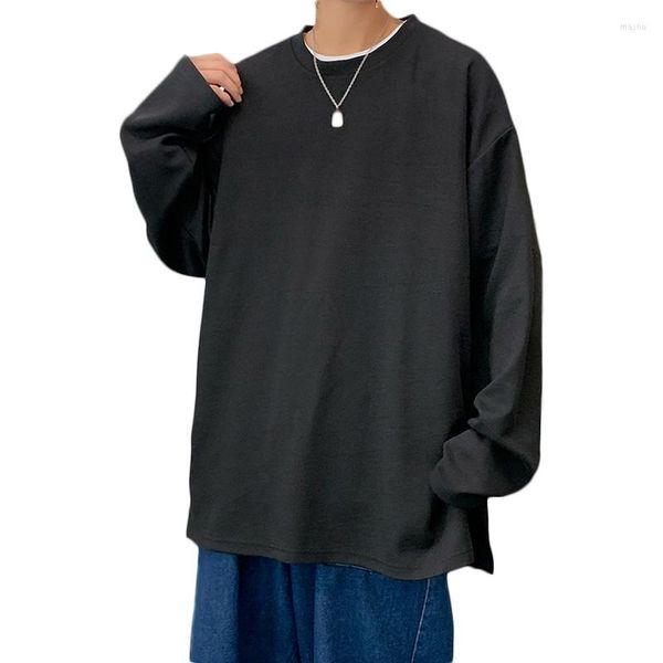 

t shirttmen's t shirts -youth solid oversized y2k graphic long sleeve 2023 streetwear harajuku t-shirt button korean fashion tees 5xl t, White;black