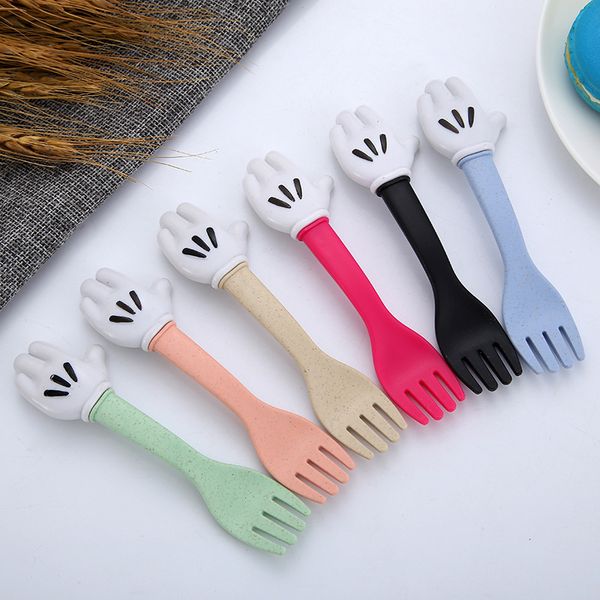 

baby feeding fork and spoon cartoon palm baby flatware feeding spoon kids learning eating spoon