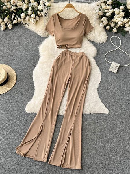 

pants singreiny summer loose casual suits women hollow out t shirt+wide legs long pants sets fashion weet two pieces tracksuits, White
