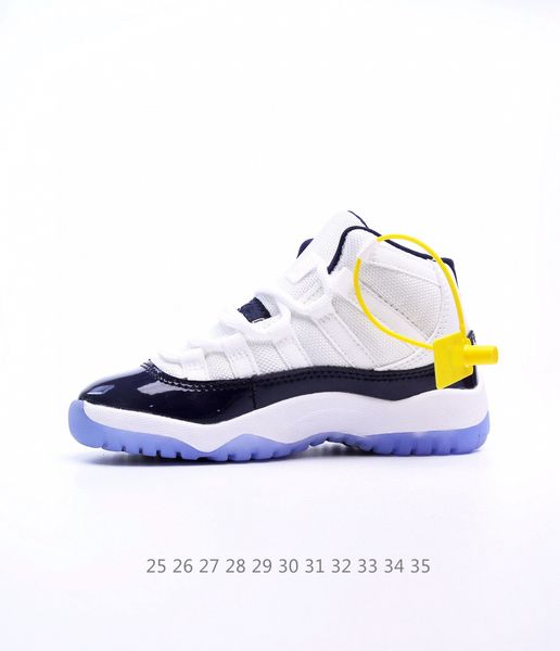 

2023 infant designer children basketball kids shoes baby 11s xi cherry bred cool grey unc jumpman designer bag win like for toddler sneakers, Black