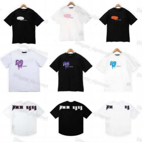 

23ss men's tshirts t shirt palms palmangel city designer limited inkjet graffiti letter printing men's women's sailboat short, White;black