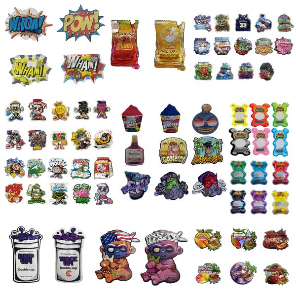 

empty irregular shaped mylar bags mask shapedbags 3.5 grams zipper package special-shaped resealable custom printed
