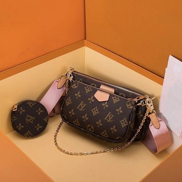 

3 pcs purse shoulder bags three piece set purs classic handbags women bag leather lady messenger satchel cross body package