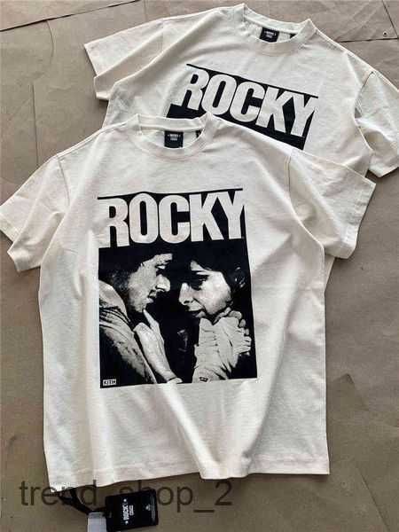 

2023 kith rocky t shirt men women t-shirt washed tees 10 918m, White;black