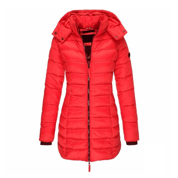 

leather womens winter long down coat thicken warm hooded cotton padded puffer jacket overcoat, Black